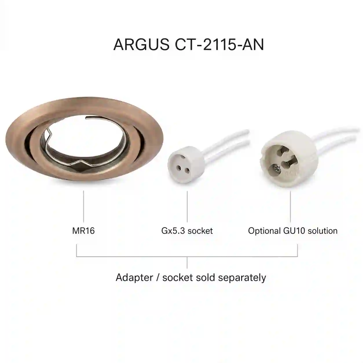 Podhledové svítidlo ARGUS CT-2115-AN v provedení antická mosaz pro žárovky MR16